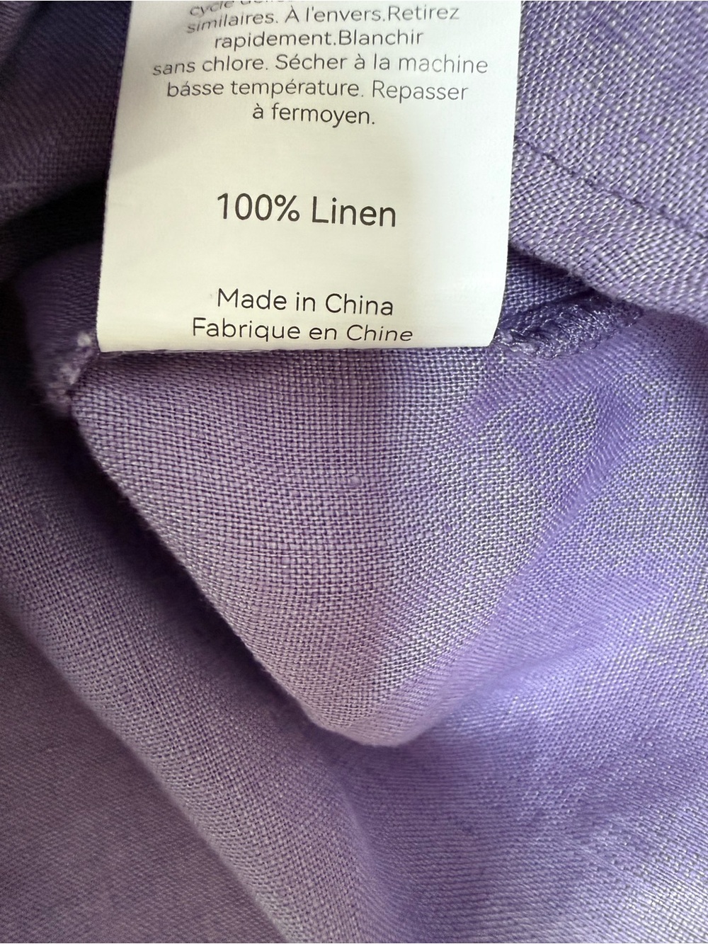 Lintico 100% Linen Wrap Front Top Jacket Cross Over Lagenlook Lavender Purple XL - Picture 7 of 10